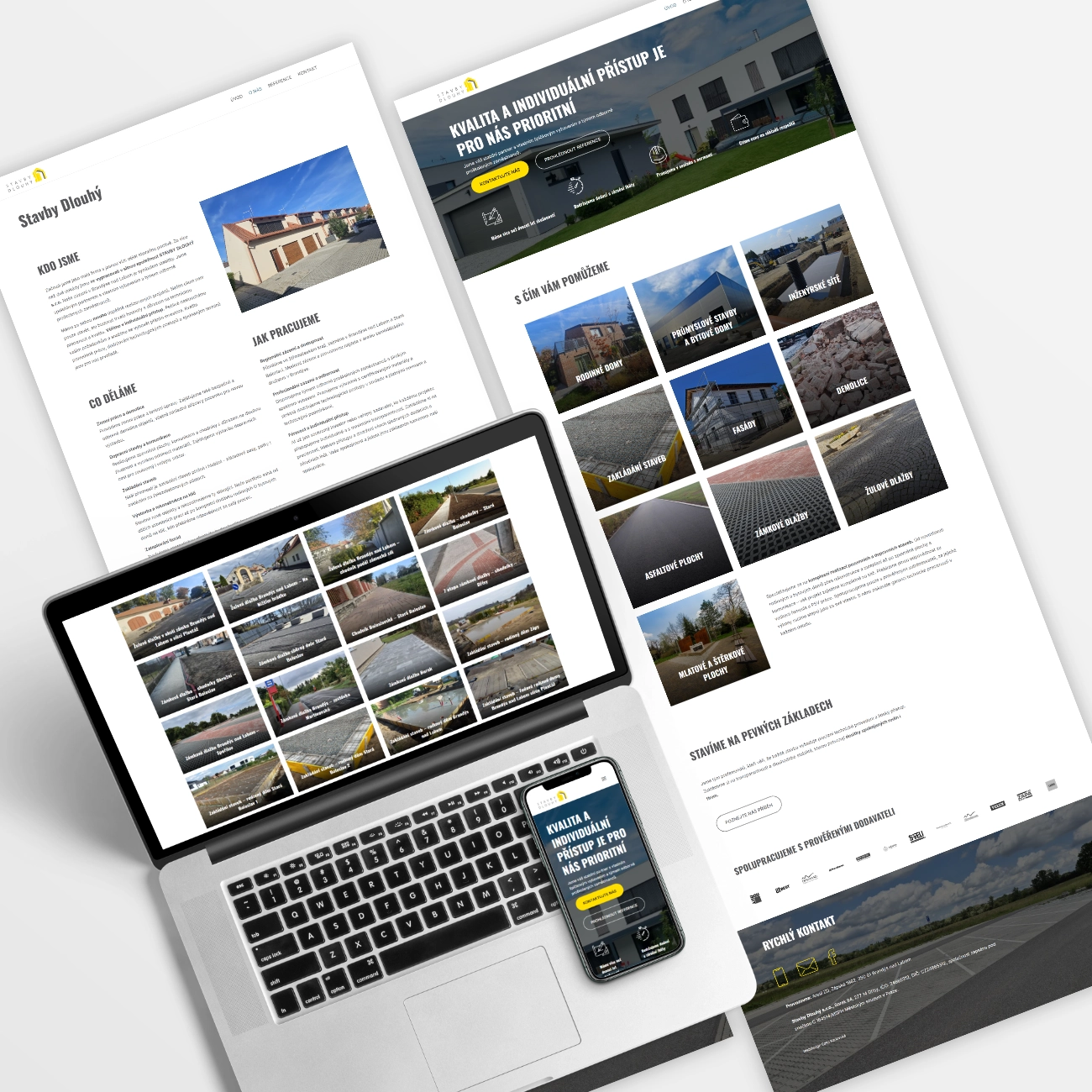 Prezentační web stavební firmy s filtrovatelným portfoliem